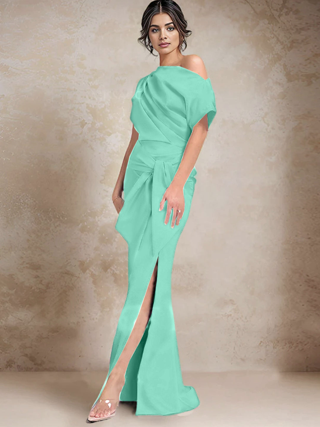 Trumpet/Mermaid One-Shoulder Mother of the Bride Dresses with Split Side