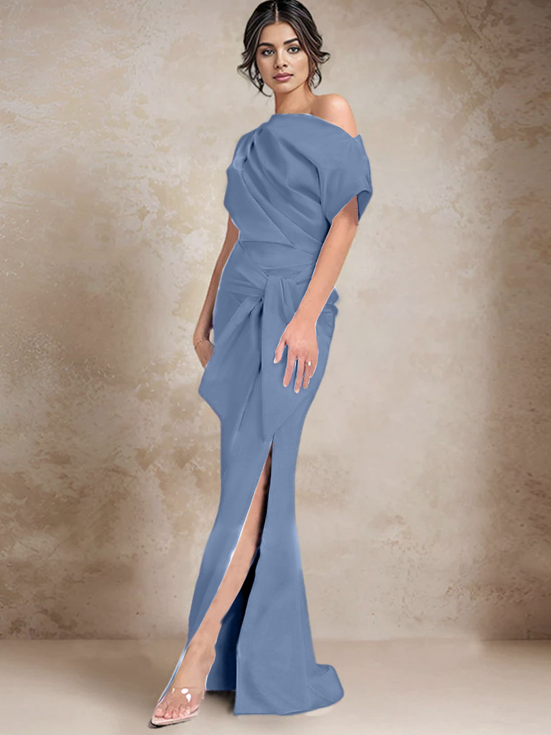 Trumpet/Mermaid One-Shoulder Mother of the Bride Dresses with Split Side