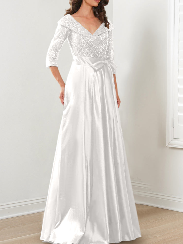 A-Line/Princess V-Neck Floor-Length Mother of the Bride Dresses