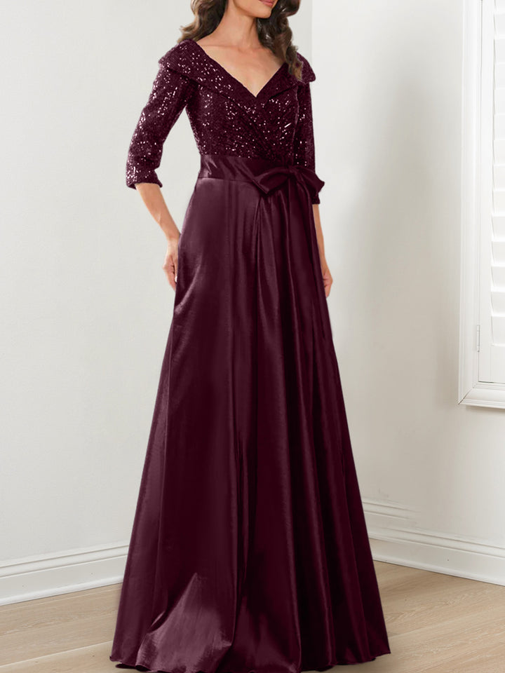 A-Line/Princess V-Neck Floor-Length Mother of the Bride Dresses