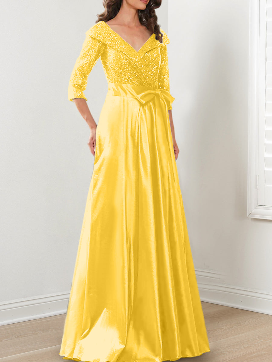 A-Line/Princess V-Neck Floor-Length Mother of the Bride Dresses