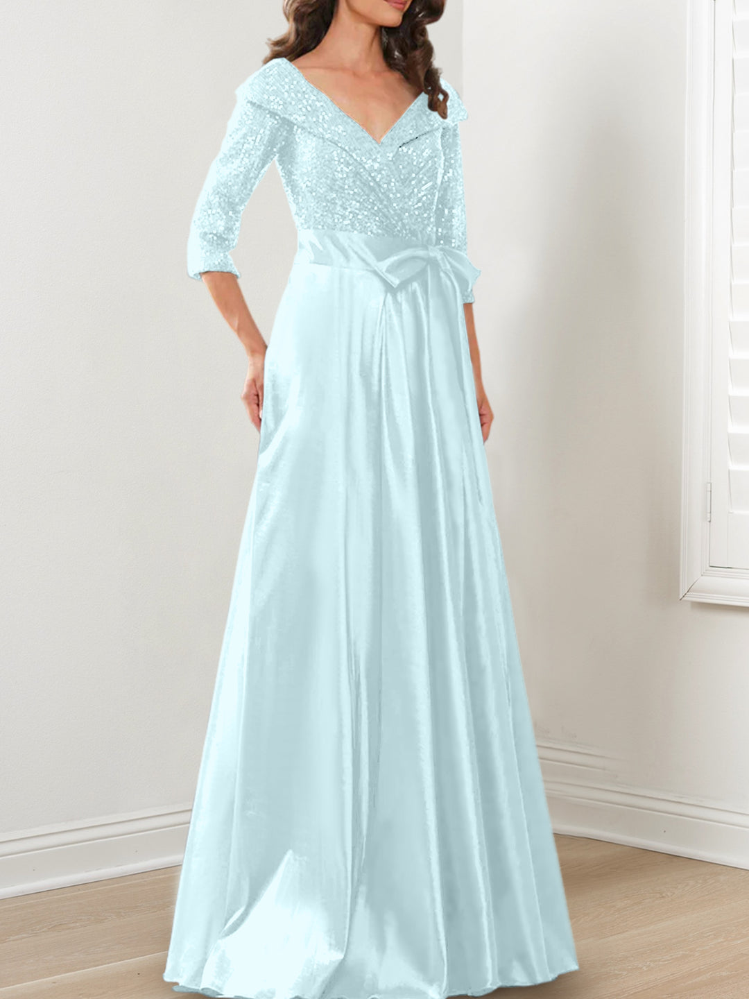 A-Line/Princess V-Neck Floor-Length Mother of the Bride Dresses