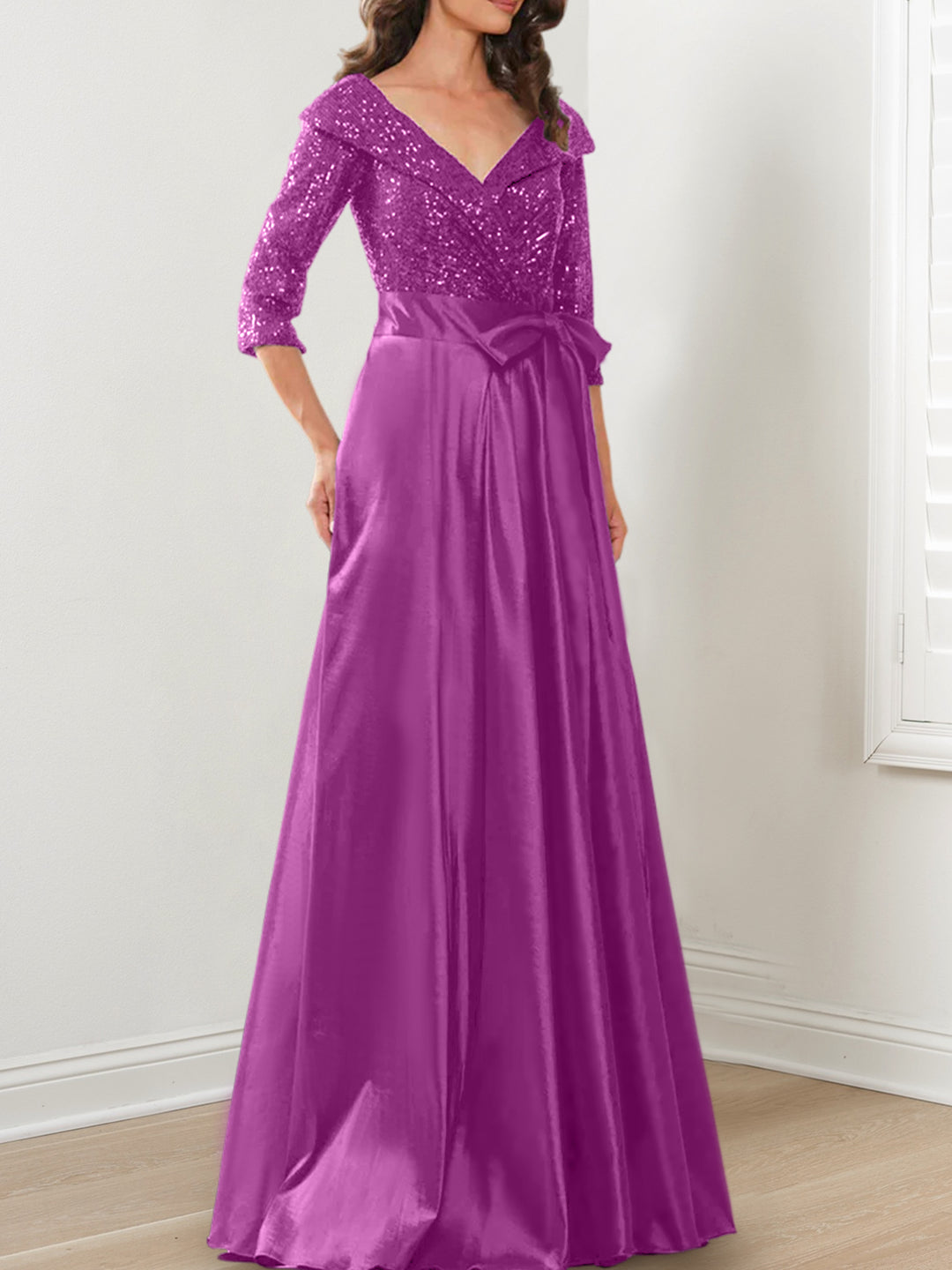 A-Line/Princess V-Neck Floor-Length Mother of the Bride Dresses