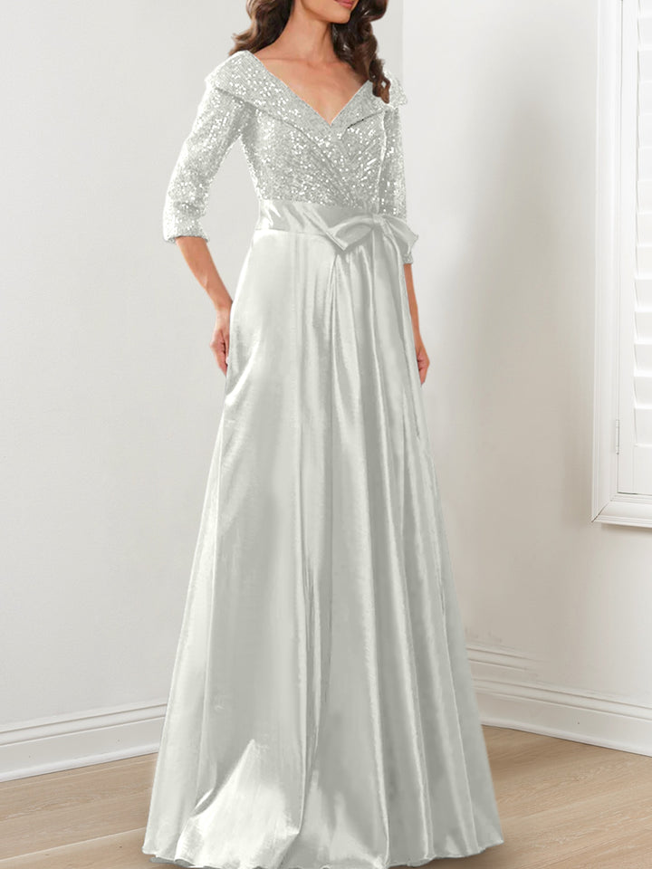 A-Line/Princess V-Neck Floor-Length Mother of the Bride Dresses