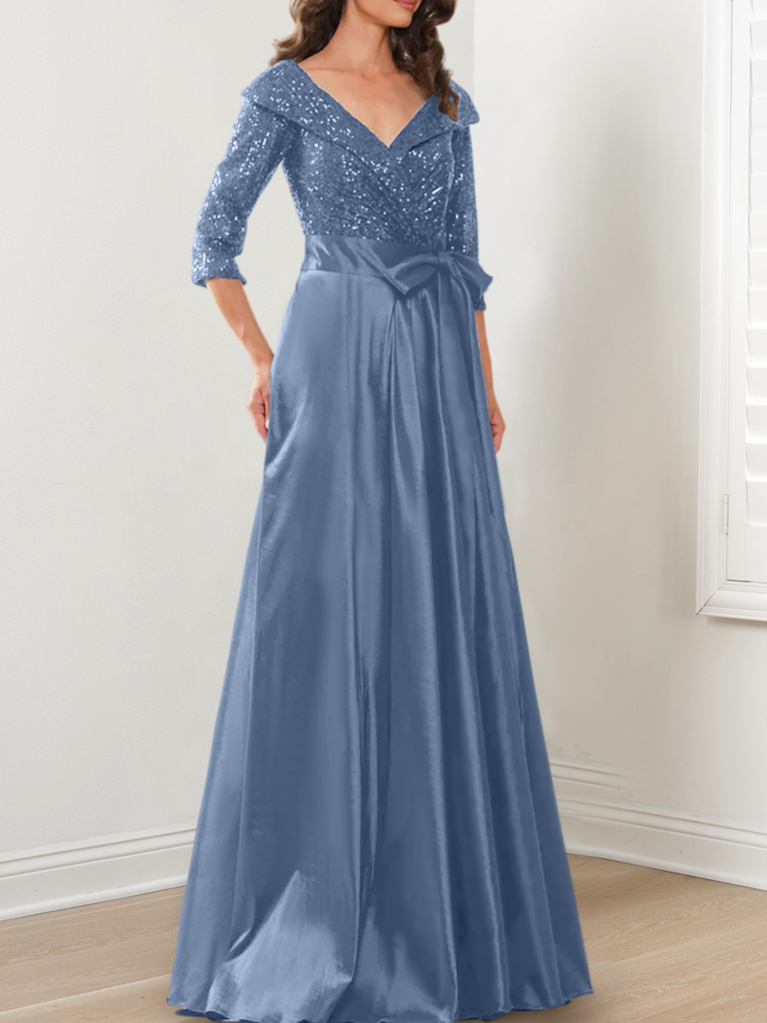 Steel Blue Mother of the Bride Dresses