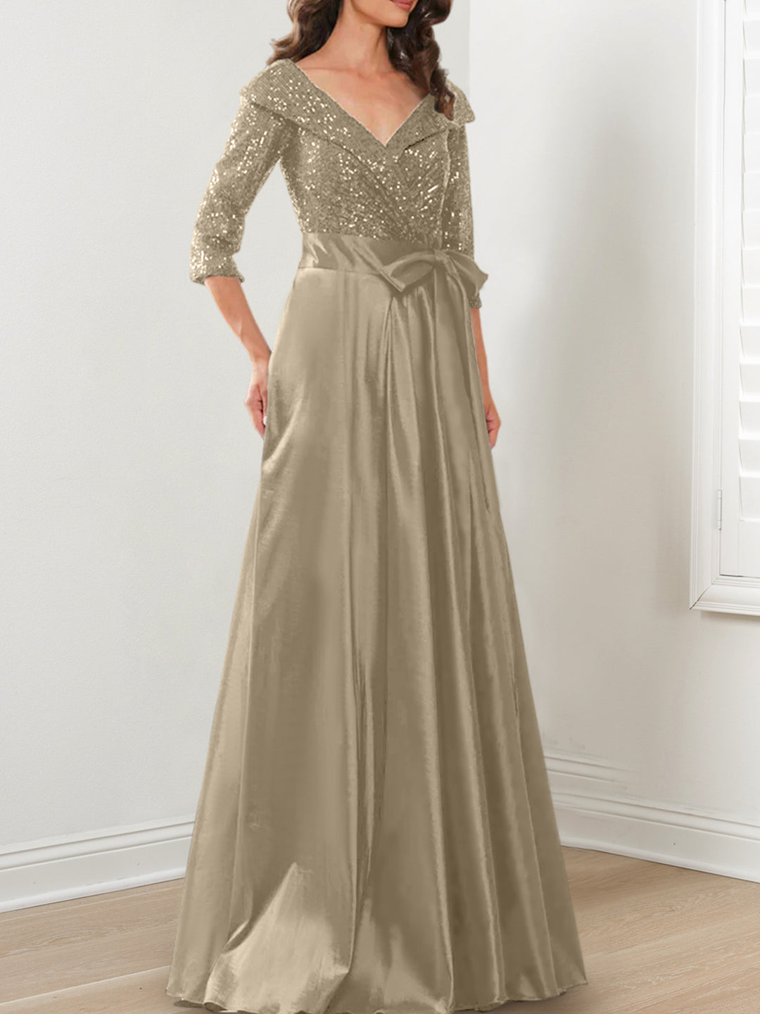 A-Line/Princess V-Neck Floor-Length Mother of the Bride Dresses