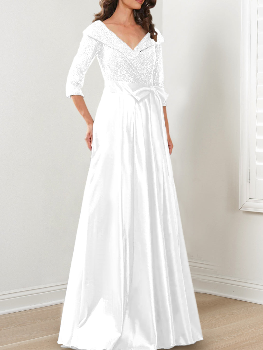 A-Line/Princess V-Neck Floor-Length Mother of the Bride Dresses