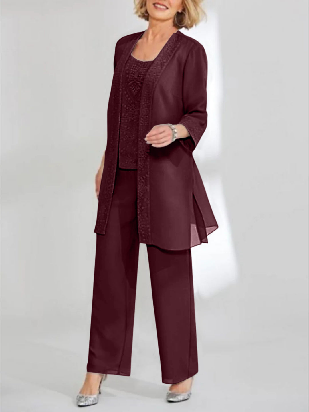 Chiffon Mother of the Bride Pantsuits with Jacket