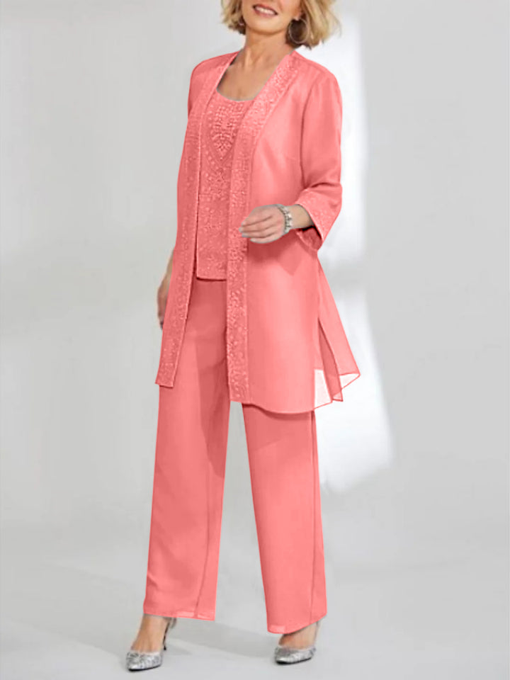 Chiffon Mother of the Bride Pantsuits with Jacket