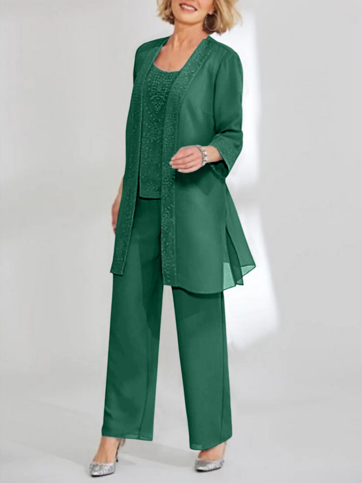 Chiffon Mother of the Bride Pantsuits with Jacket