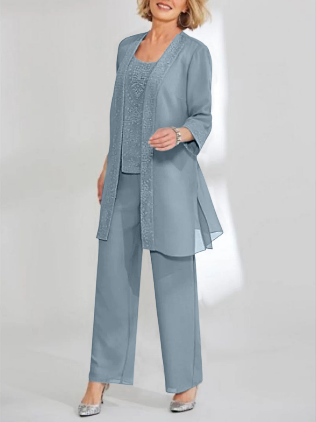 Chiffon Mother of the Bride Pantsuits with Jacket