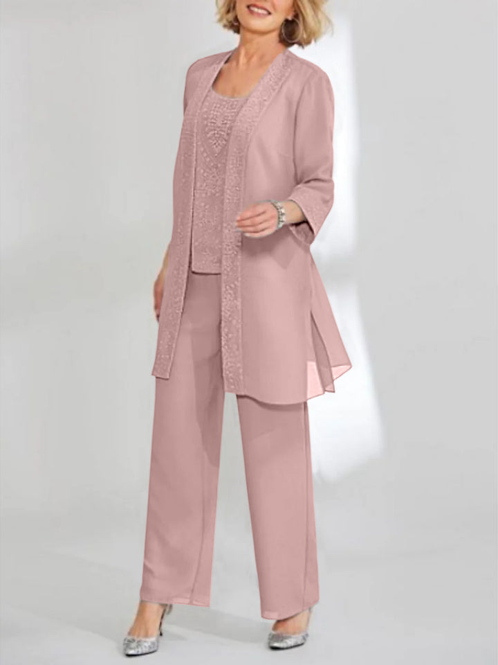 Chiffon Mother of the Bride Pantsuits with Jacket