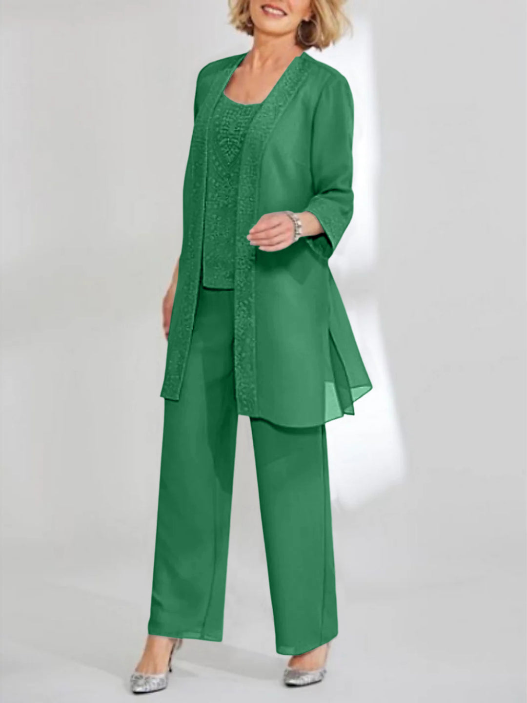 Chiffon Mother of the Bride Pantsuits with Jacket