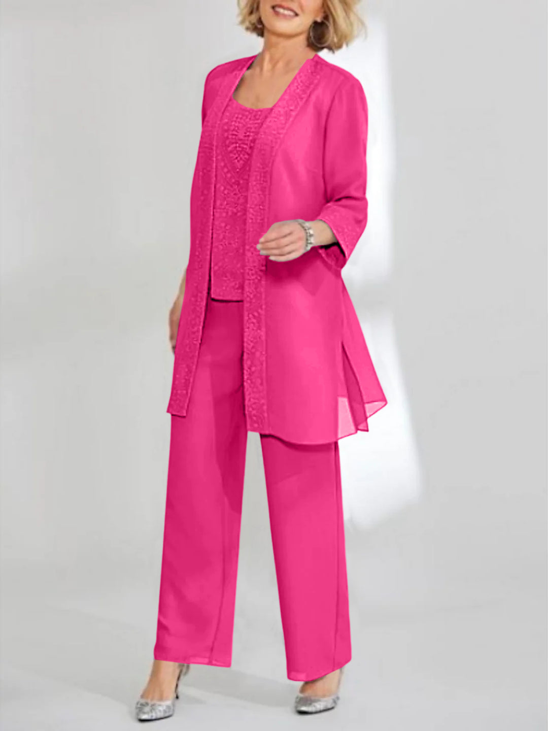 Chiffon Mother of the Bride Pantsuits with Jacket