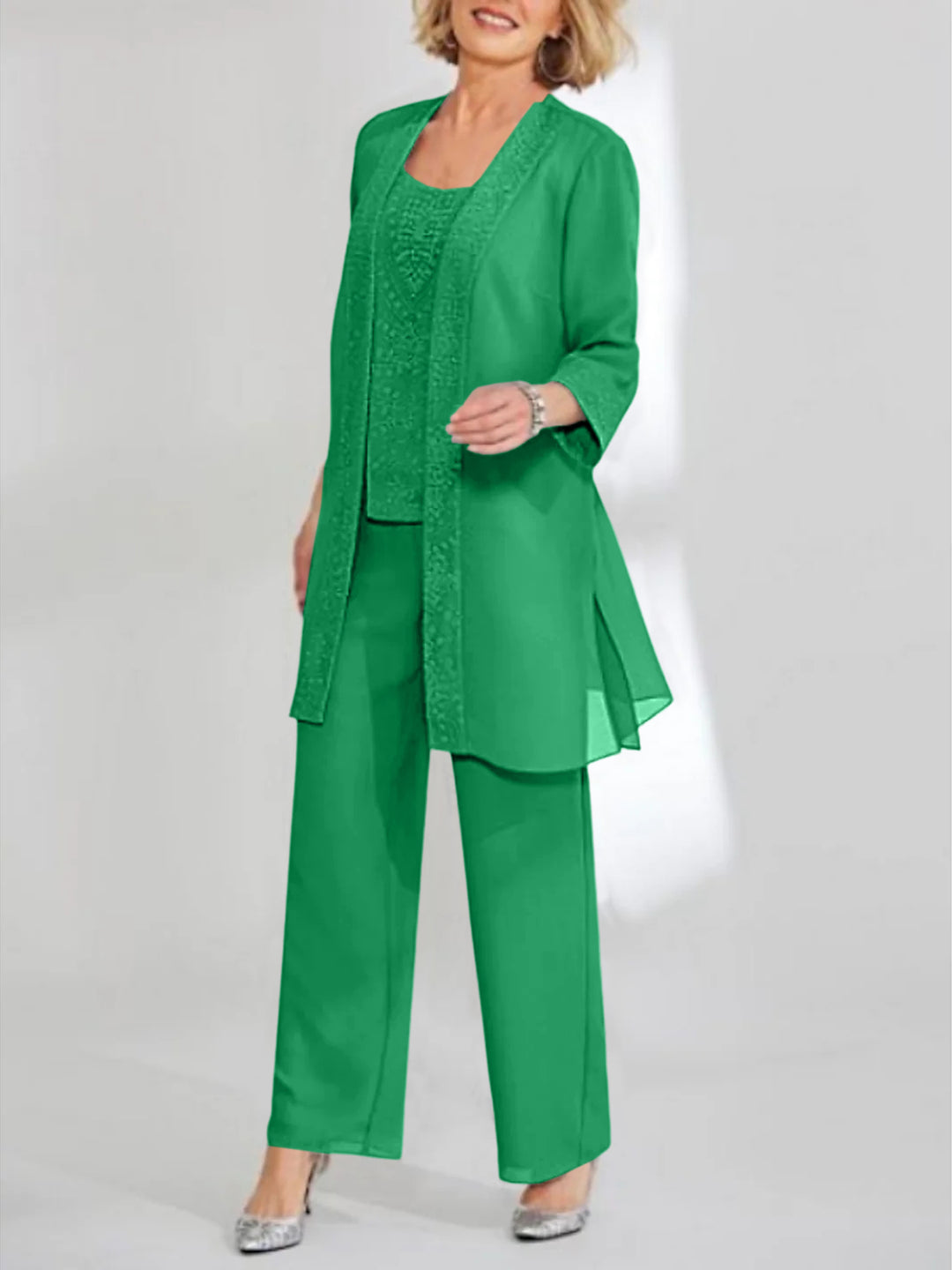 Chiffon Mother of the Bride Pantsuits with Jacket