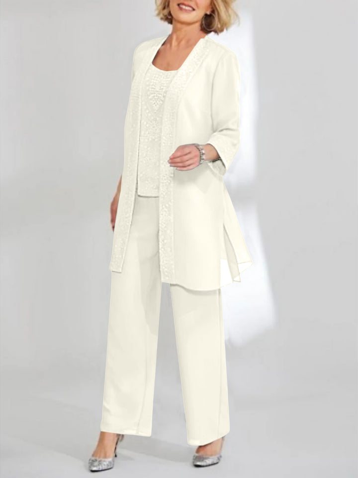 Chiffon Mother of the Bride Pantsuits with Jacket