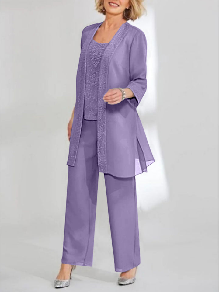 Chiffon Mother of the Bride Pantsuits with Jacket