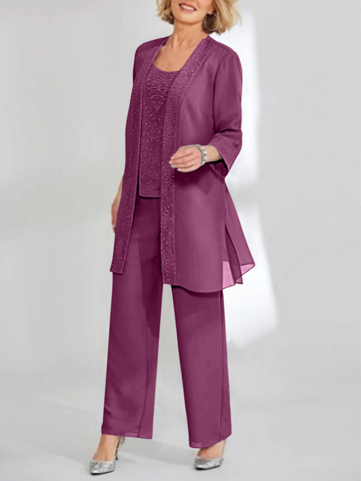 Chiffon Mother of the Bride Pantsuits with Jacket