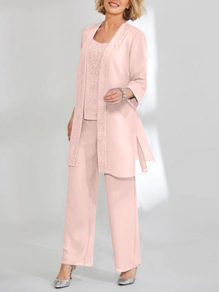 Chiffon Mother of the Bride Pantsuits with Jacket