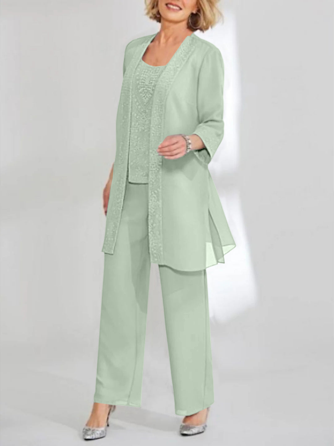 Chiffon Mother of the Bride Pantsuits with Jacket