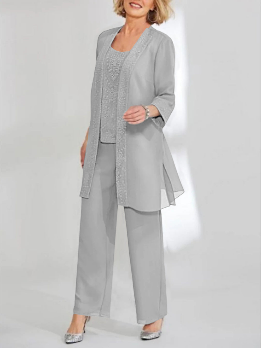 Chiffon Mother of the Bride Pantsuits with Jacket