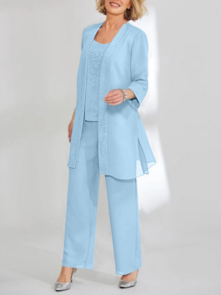 Chiffon Mother of the Bride Pantsuits with Jacket