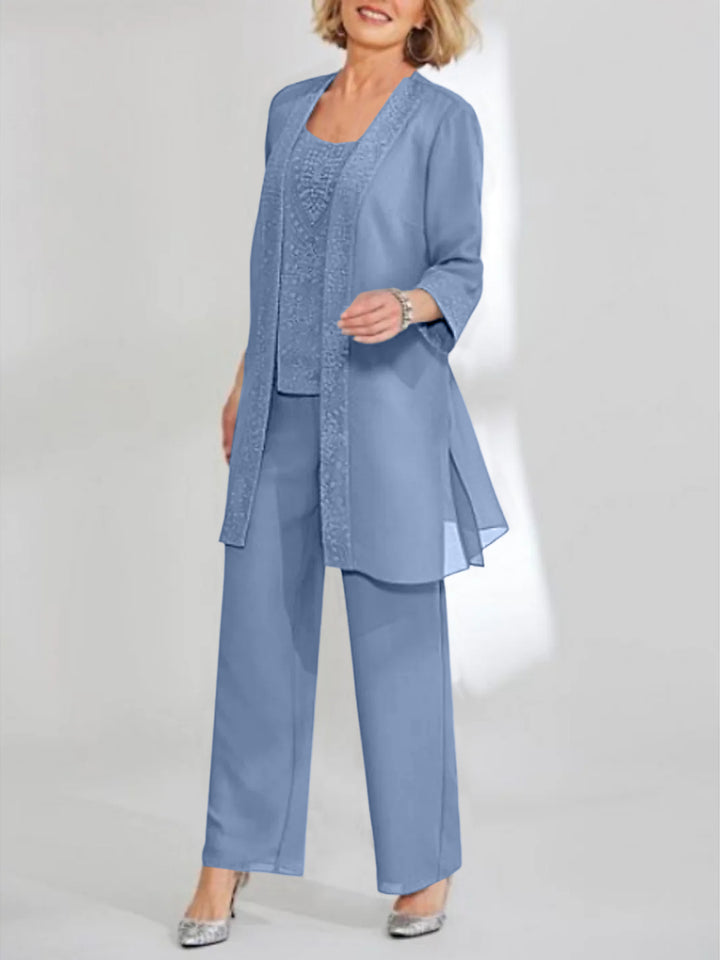 Chiffon Mother of the Bride Pantsuits with Jacket