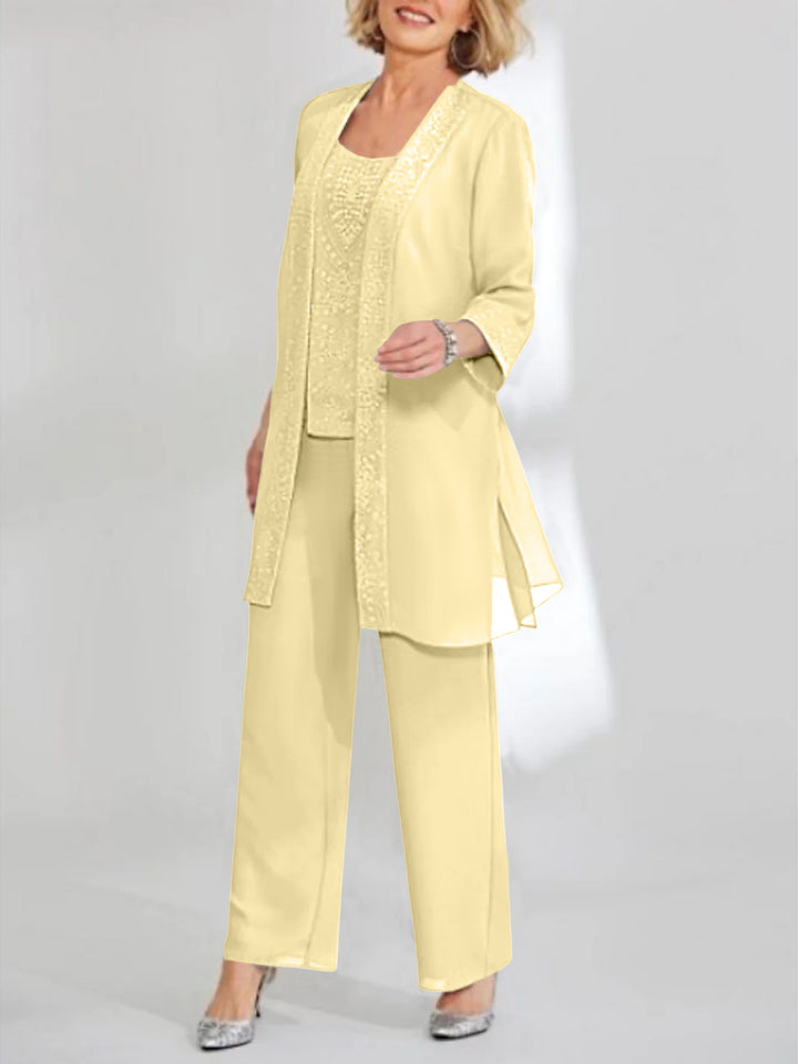 Chiffon Mother of the Bride Pantsuits with Jacket