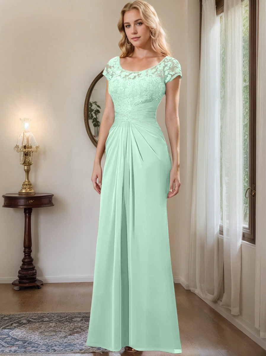 mint green dress mother of the bride Long Sleeve Mother of the Bride Dress with Beaded Lace Accents