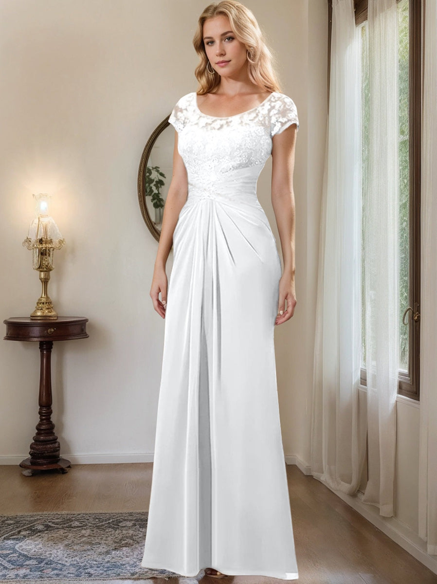 Sheath/Column Scoop Floor-Length Chiffon Mother of the Bride
