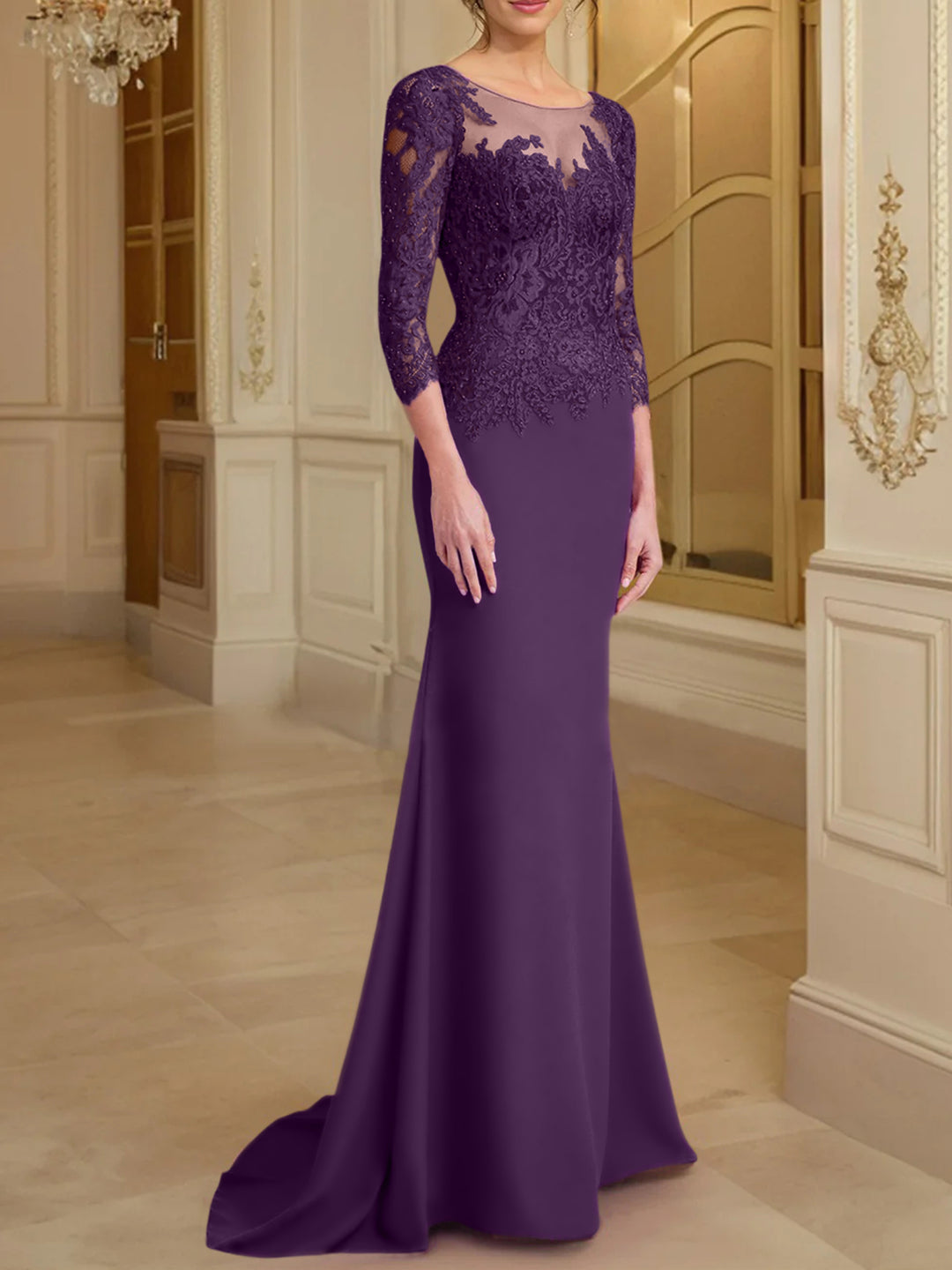 Trumpet/Mermaid Scoop Long Sleeves Mother of the Bride Dresses