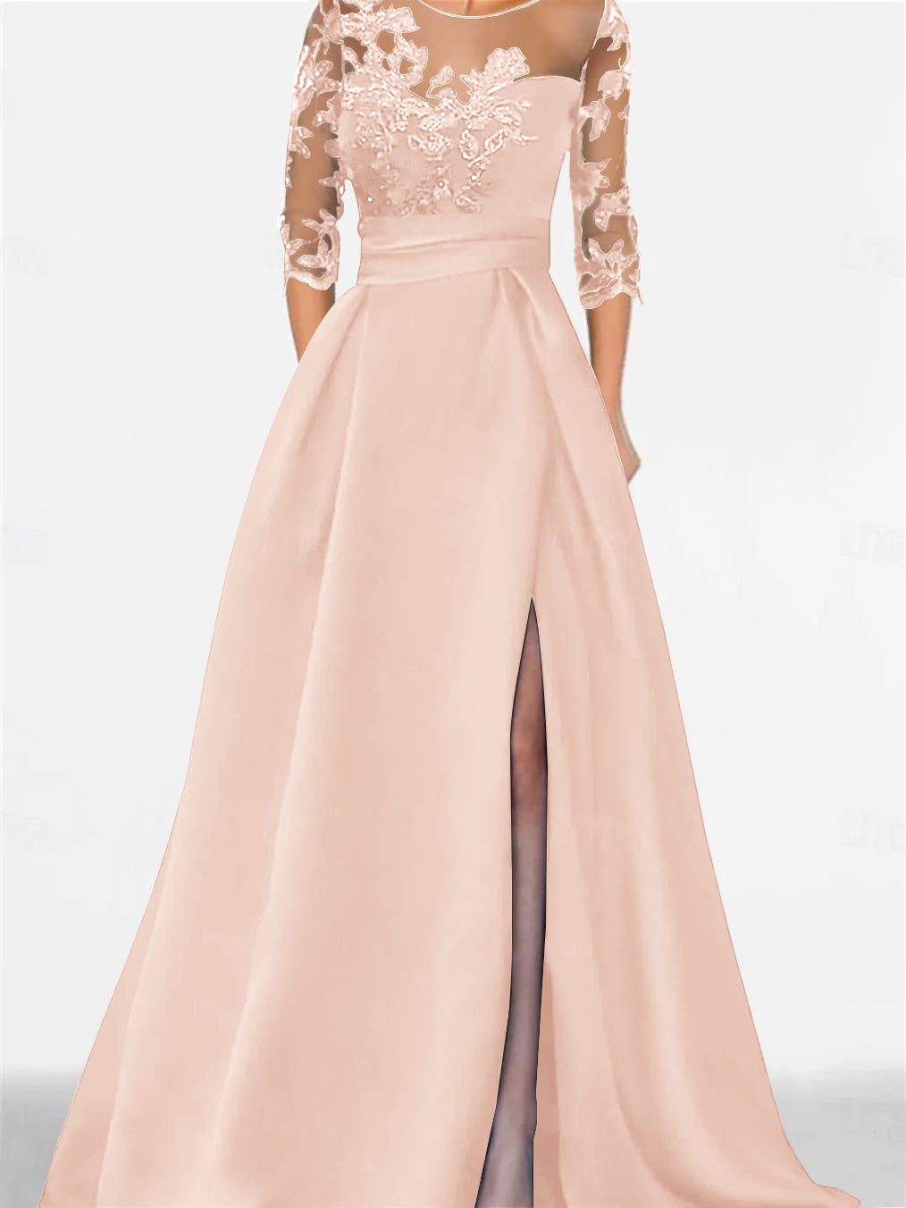 A-Line/Princess Sweetheart 3/4 Sleeves Floor-Length Mother A-Line/Princess Sweetheart 3/4 Sleeves Floor-Length Mother