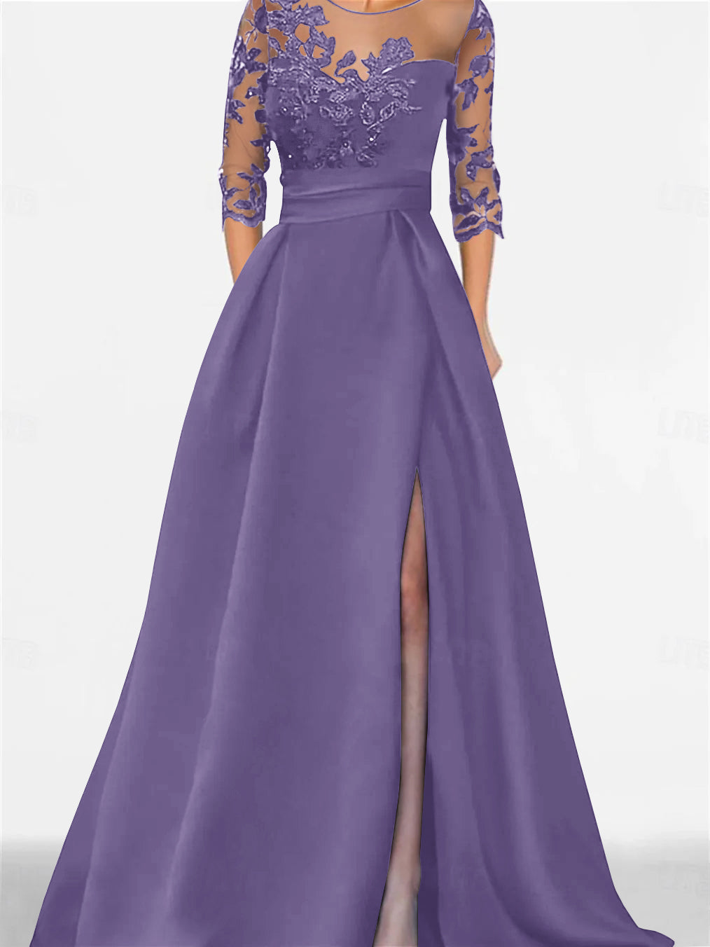 purple lace 3 4 sleeve dress Rust 2026 Mother of the Bride Dress Chiffon Long Sleeves