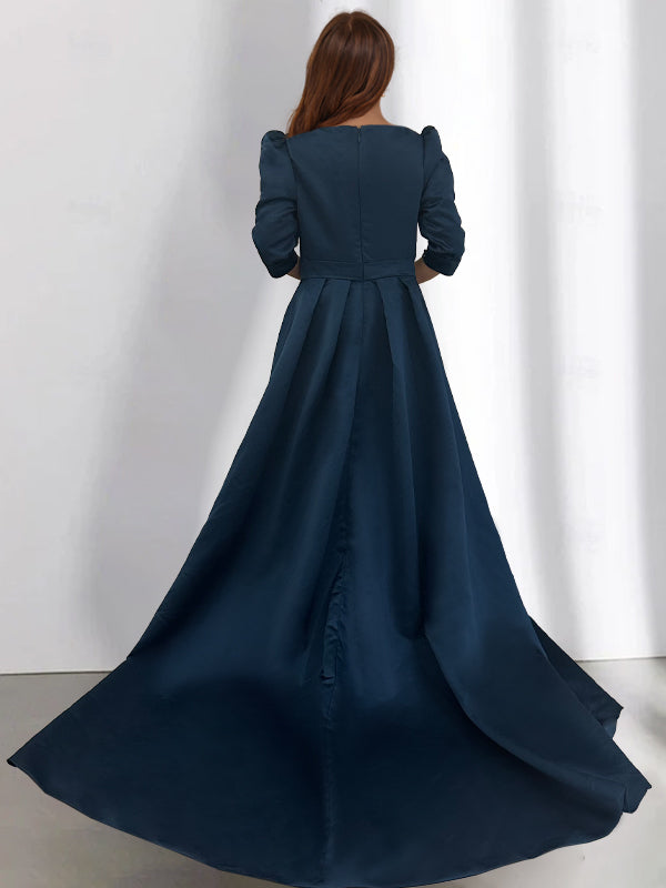 A-Line/Princess Short Sleeves Asymmetrical Retro Vintage Medieval Renaissance Dress