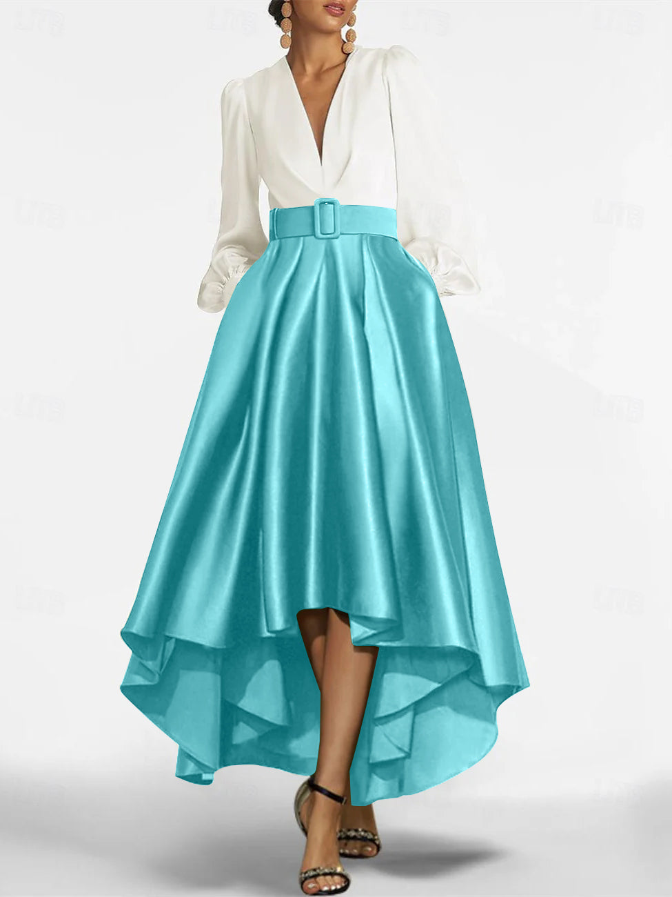 A-Line/Princess V-Neck Asymmetrical Mother Of The Bride Dresses With Belt