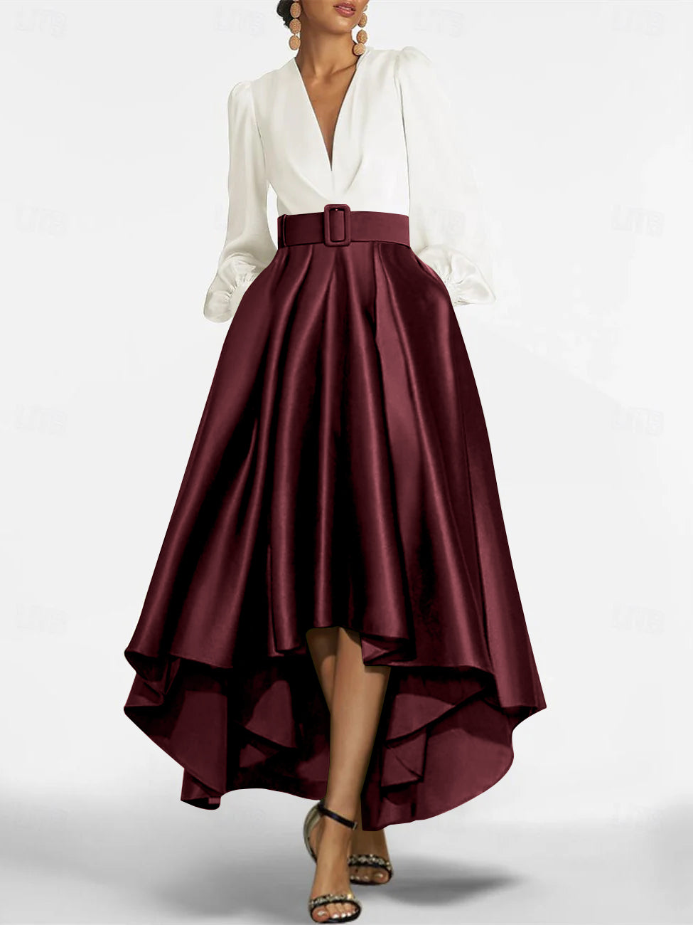 A-Line/Princess V-Neck Asymmetrical Mother Of The Bride Dresses With Belt