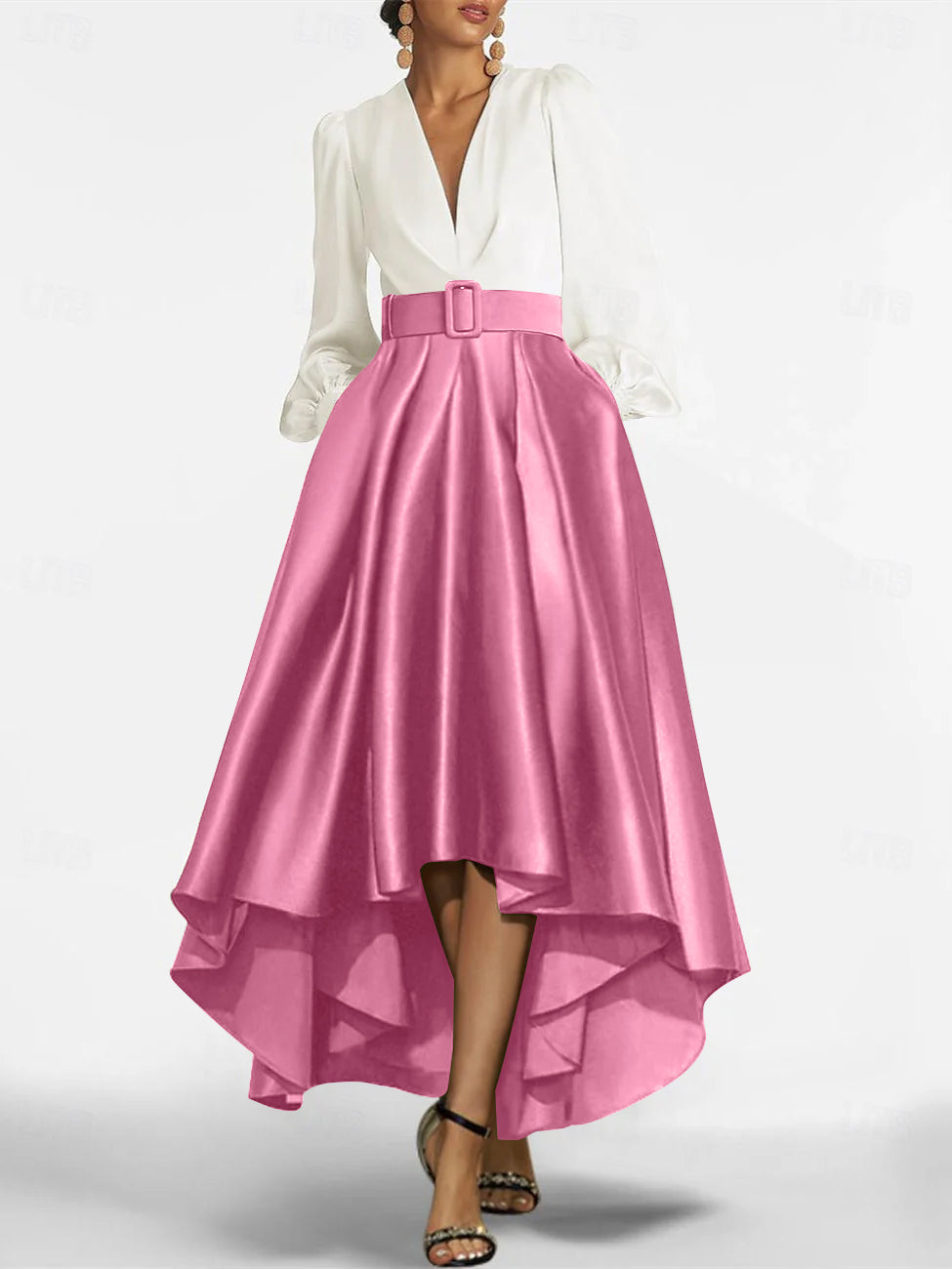 A-Line/Princess V-Neck Asymmetrical Mother Of The Bride Dresses With Belt
