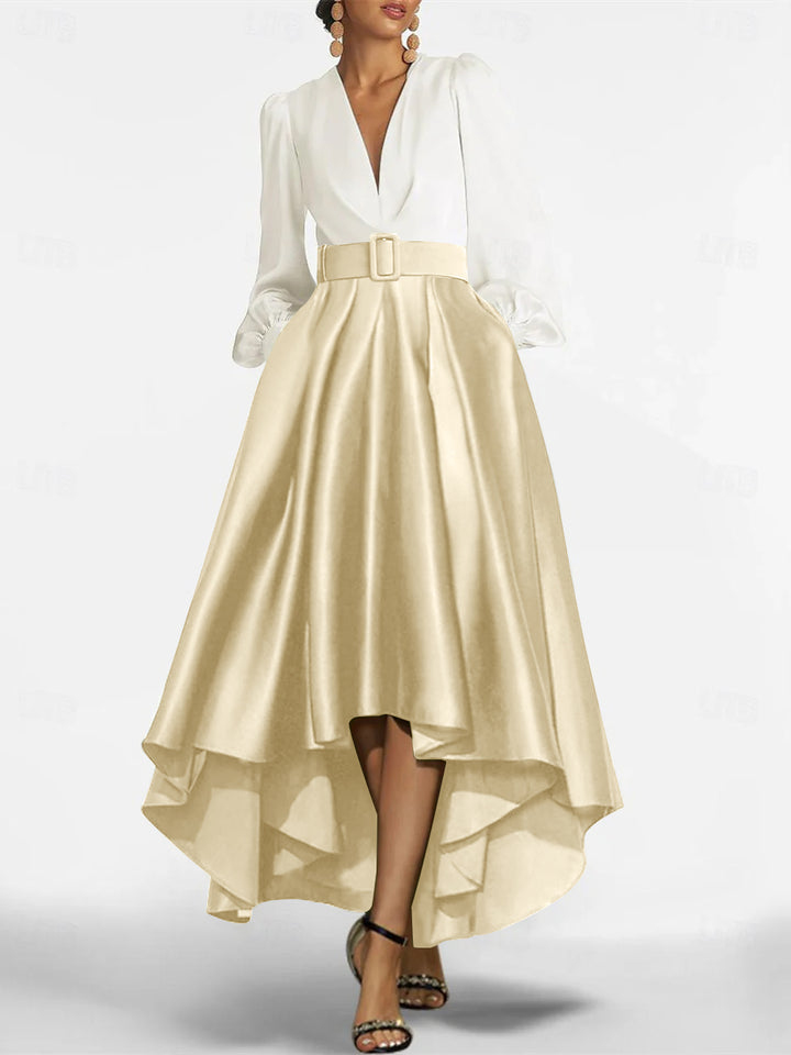 A-Line/Princess V-Neck Asymmetrical Mother Of The Bride Dresses With Belt
