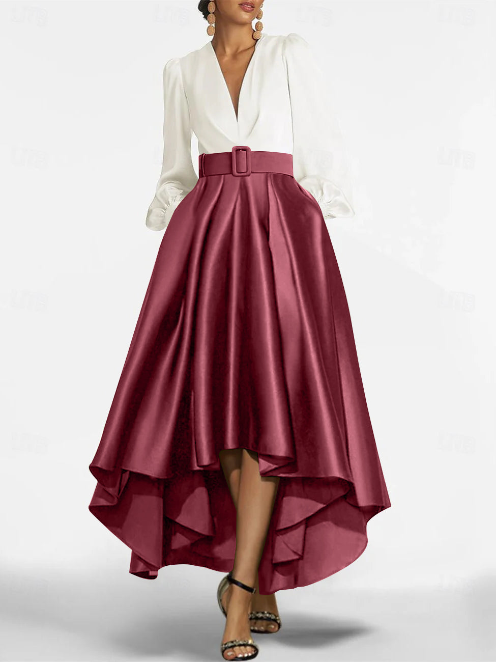 A-Line/Princess V-Neck Asymmetrical Mother Of The Bride Dresses With Belt