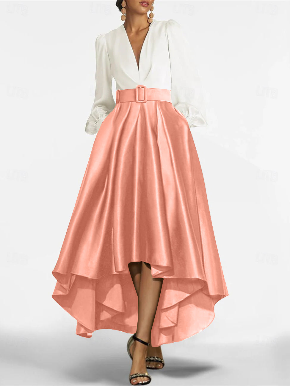 A-Line/Princess V-Neck Asymmetrical Mother Of The Bride Dresses With Belt