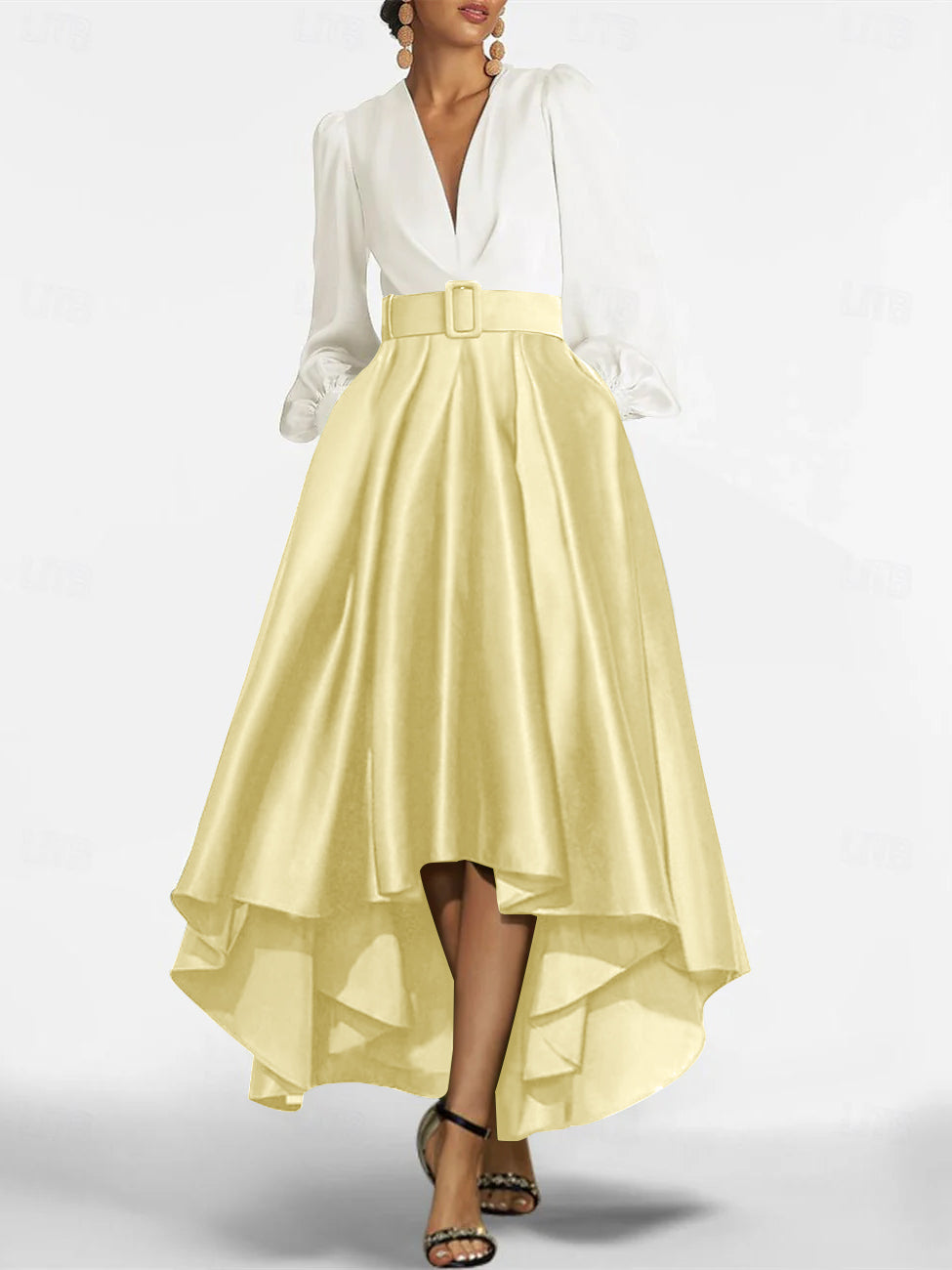 A-Line/Princess V-Neck Asymmetrical Mother Of The Bride Dresses With Belt