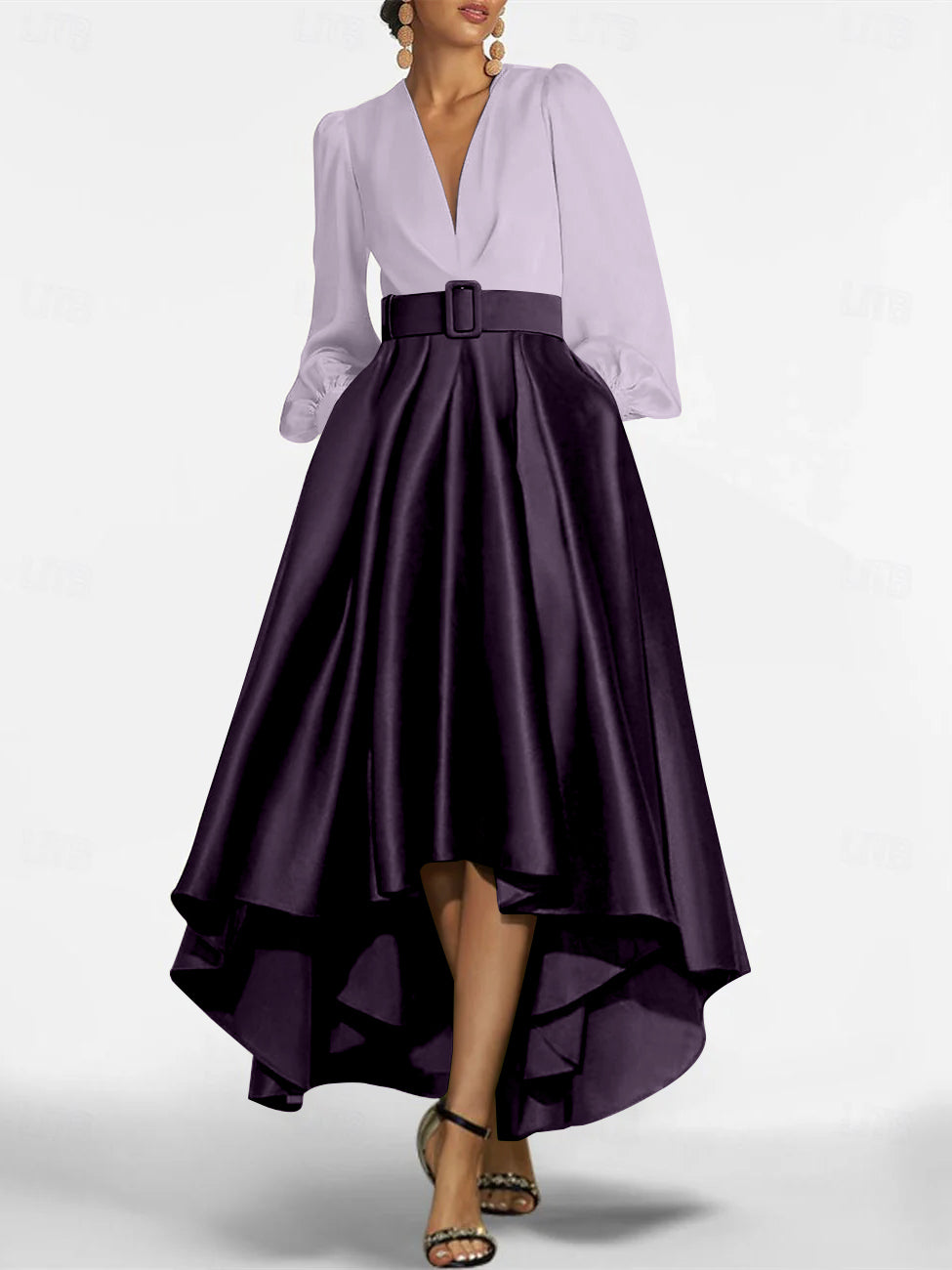 A-Line/Princess V-Neck Asymmetrical Mother Of The Bride Dresses With Belt