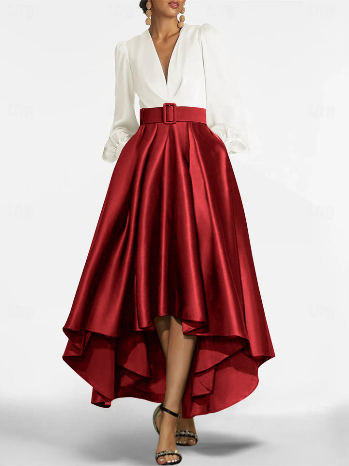 A-Line/Princess V-Neck Asymmetrical Mother Of The Bride Dresses With Belt