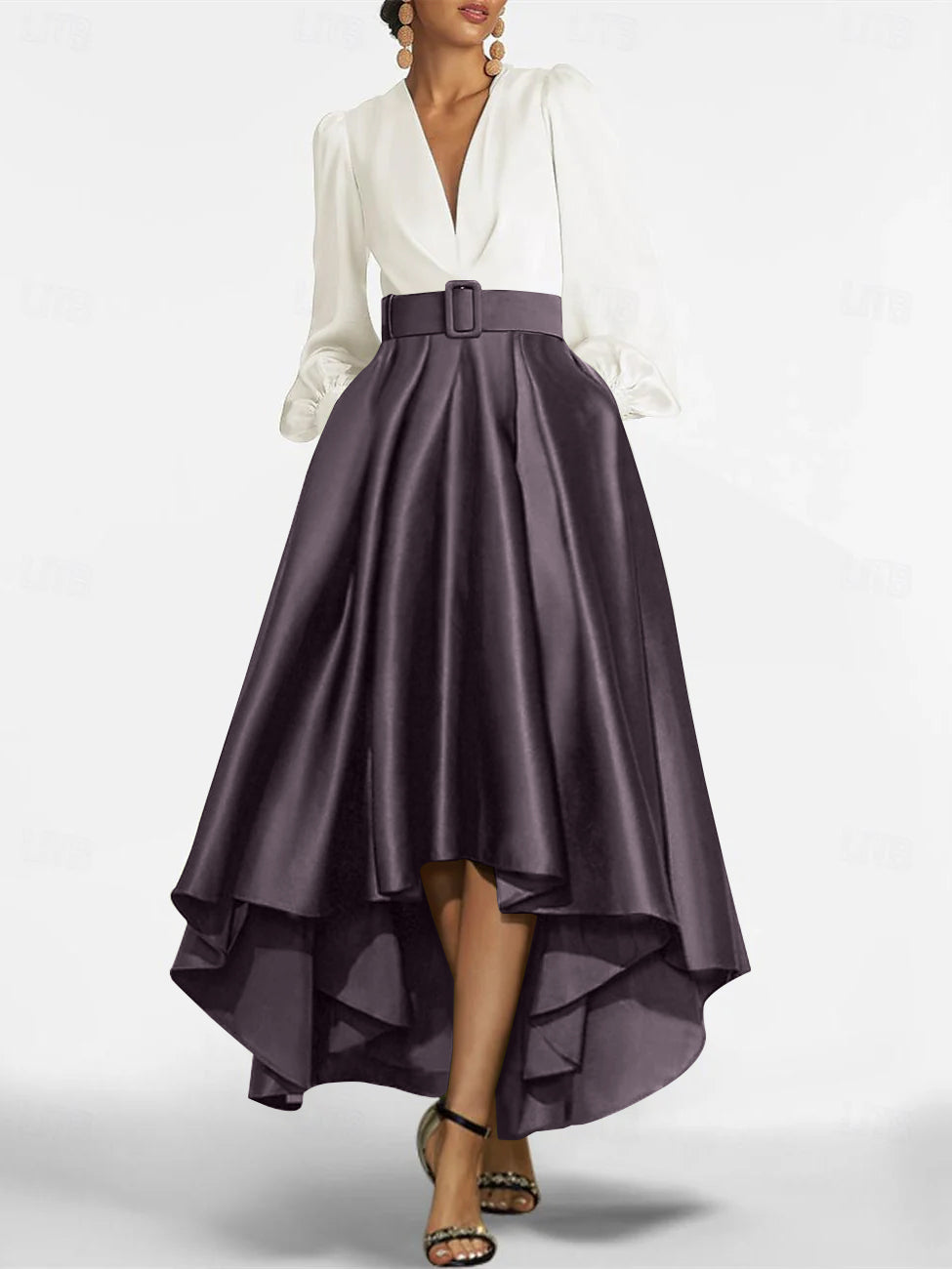 A-Line/Princess V-Neck Asymmetrical Mother Of The Bride Dresses With Belt