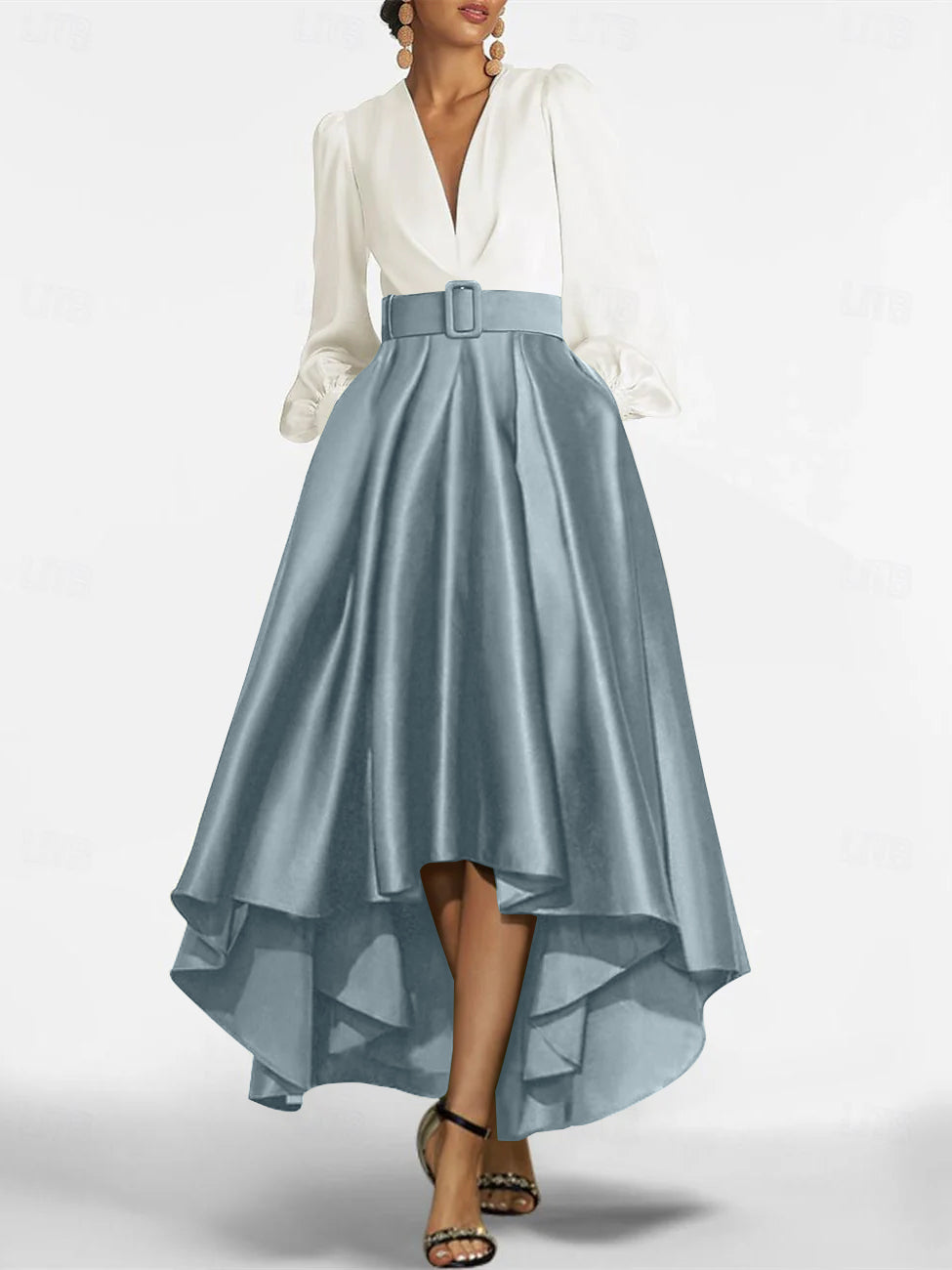 A-Line/Princess V-Neck Asymmetrical Mother Of The Bride Dresses With Belt
