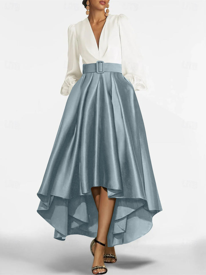 A-Line/Princess V-Neck Asymmetrical Mother Of The Bride Dresses With Belt