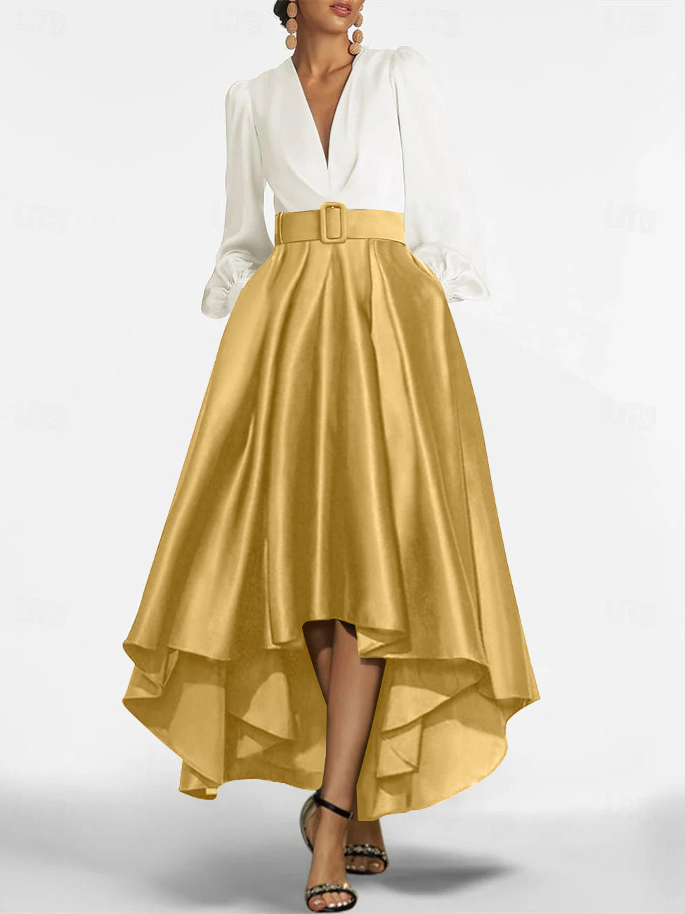 A-Line/Princess V-Neck Asymmetrical Mother Of The Bride Dresses With Belt