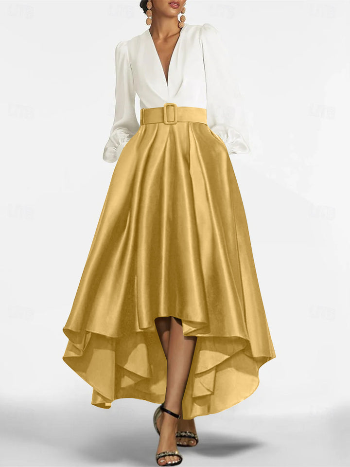 A-Line/Princess V-Neck Asymmetrical Mother Of The Bride Dresses With Belt