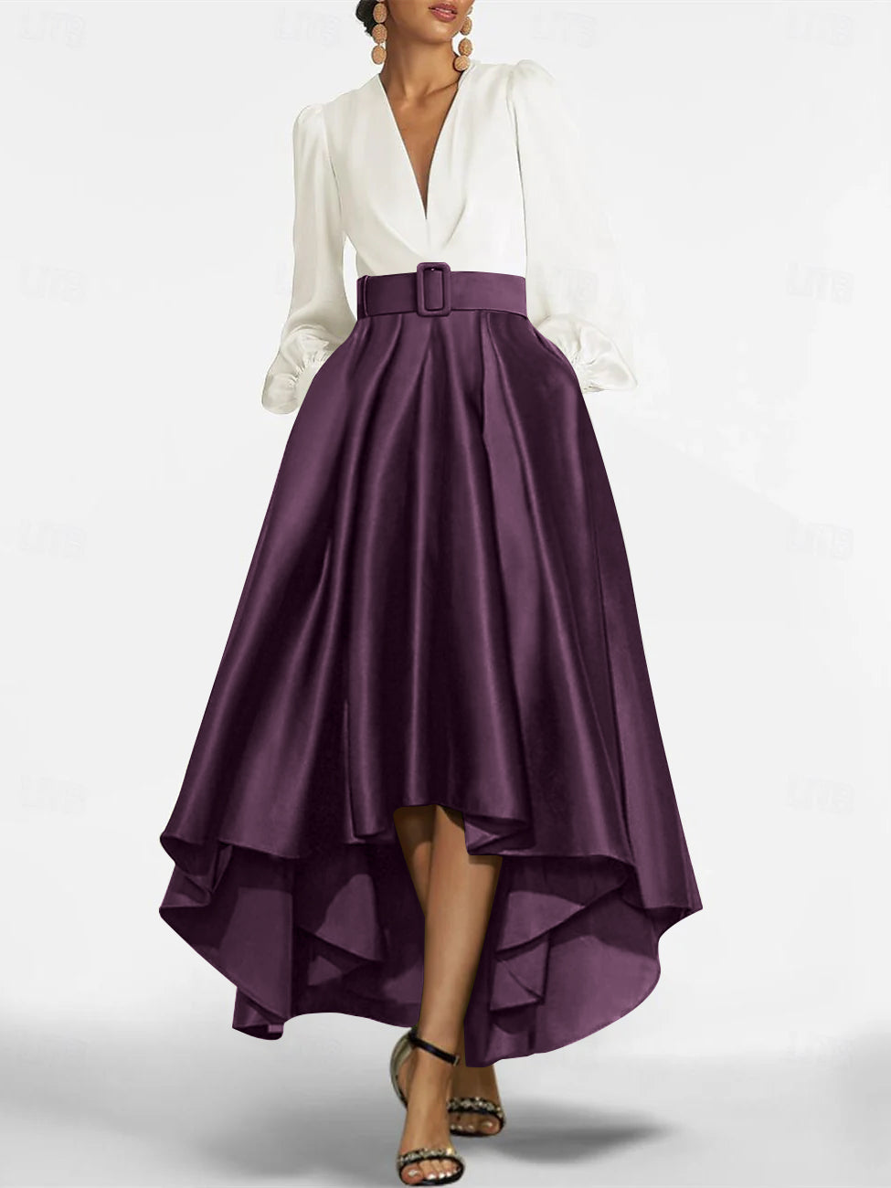 A-Line/Princess V-Neck Asymmetrical Mother Of The Bride Dresses With Belt
