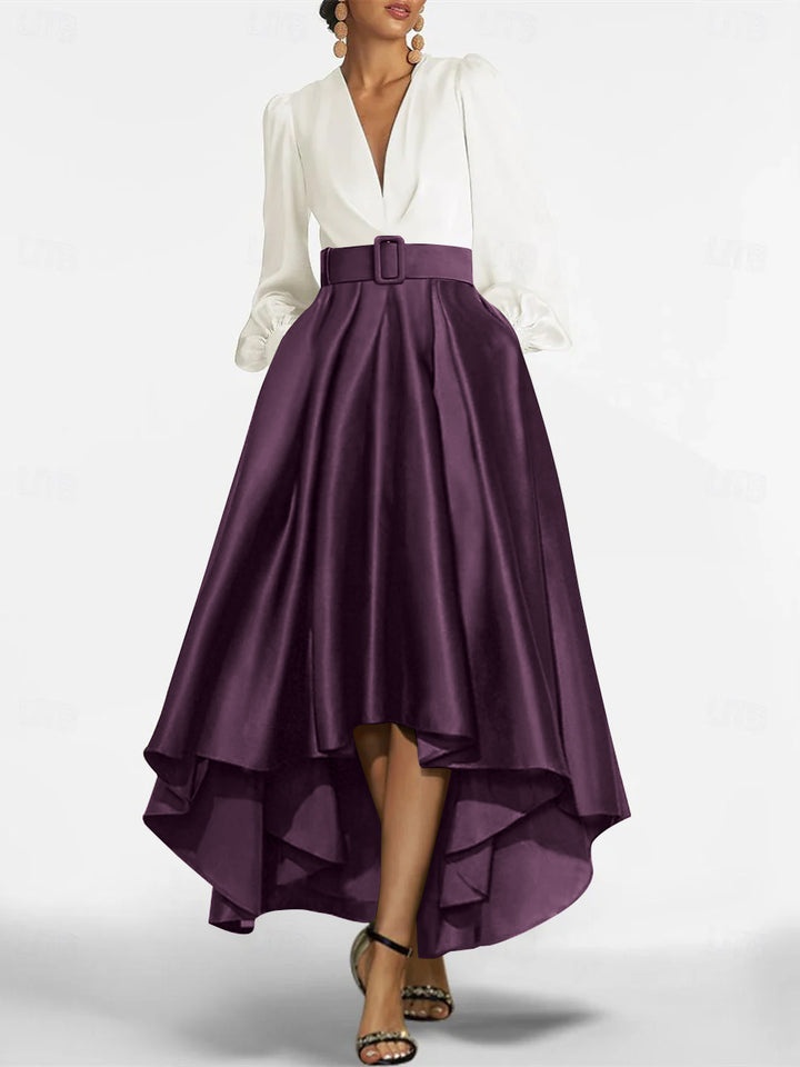 A-Line/Princess V-Neck Asymmetrical Mother Of The Bride Dresses With Belt